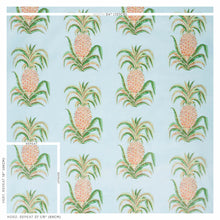 Load image into Gallery viewer, SCHUMACHER PINEAPPLES CHINTZ FABRIC 178801 / SKY