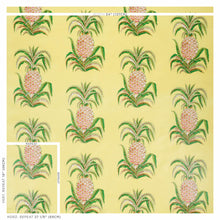 Load image into Gallery viewer, SCHUMACHER PINEAPPLES CHINTZ FABRIC 178803 / YELLOW