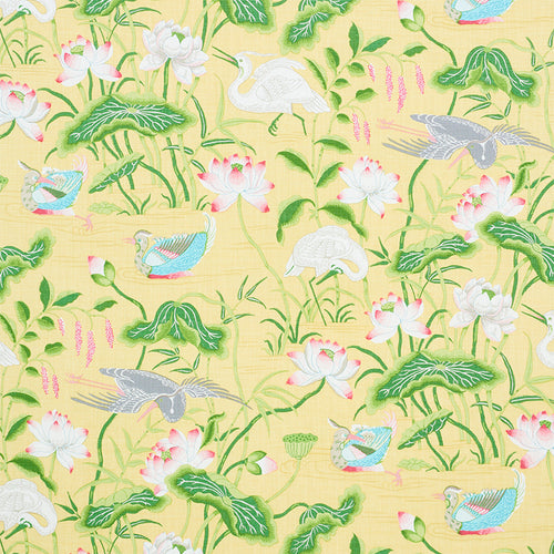 Schumacher Lotus Garden Fabric 179040 / Yellow