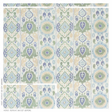 Load image into Gallery viewer, SCHUMACHER ELIZIA IKAT FABRIC 179051 / GREEN &amp; BLUE