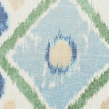 Load image into Gallery viewer, SCHUMACHER ELIZIA IKAT FABRIC 179051 / GREEN &amp; BLUE