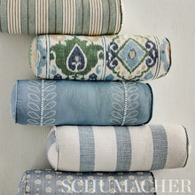 Load image into Gallery viewer, SCHUMACHER ELIZIA IKAT FABRIC 179051 / GREEN &amp; BLUE