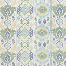 Load image into Gallery viewer, SCHUMACHER ELIZIA IKAT FABRIC 179051 / GREEN &amp; BLUE
