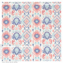 Load image into Gallery viewer, SCHUMACHER ELIZIA IKAT FABRIC 179052 / ROSE &amp; INDIGO