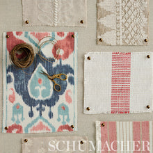Load image into Gallery viewer, SCHUMACHER ELIZIA IKAT FABRIC 179052 / ROSE &amp; INDIGO