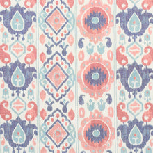 Load image into Gallery viewer, SCHUMACHER ELIZIA IKAT FABRIC 179052 / ROSE &amp; INDIGO