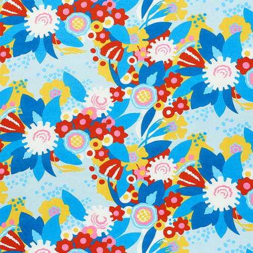 SCHUMACHER ANITA FABRIC 179071 / SKY & RED