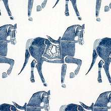 Load image into Gallery viewer, Schumacher Marwari Horse Fabric 179130 / Navy