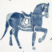 Load image into Gallery viewer, Schumacher Marwari Horse Fabric 179130 / Navy