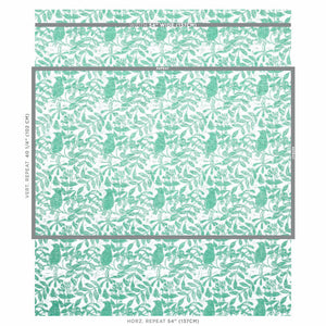 Schumacher Bird & Bee Fabric 179211 / Sea Glass