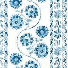 Load image into Gallery viewer, Schumacher Zinnia Handmade Print Fabric 179340 / Blue