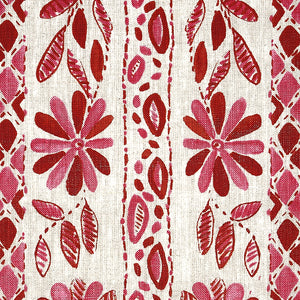 Schumacher Zinnia Handmade Print Fabric 179341 / Pink
