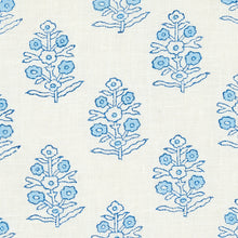 Load image into Gallery viewer, Schumacher Aditi Hand Blocked Print Fabric 179360 / Blue