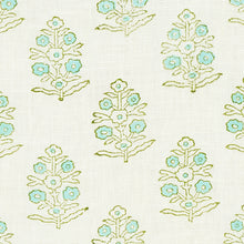 Load image into Gallery viewer, Schumacher Aditi Hand Blocked Print Fabric 179361 / Green