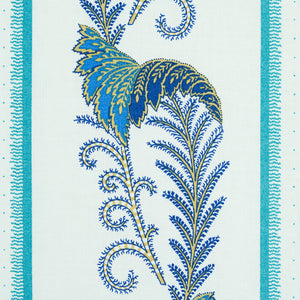 Schumacher Aleksy Stripe Fabric 179381 / Teal