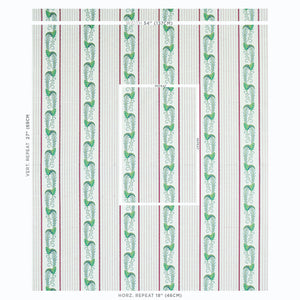 Schumacher Aleksy Stripe Fabric 179382 / Plum