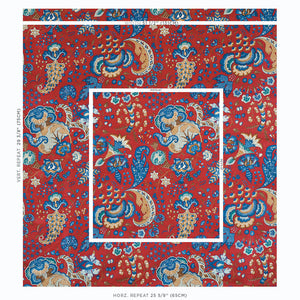 Schumacher Majorelle Velvet Fabric 179421 / Red