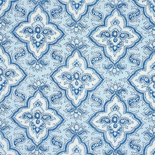 Load image into Gallery viewer, Schumacher Amalia Medallion Handmade Print Fabric 179440 / Blue