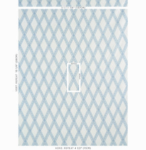 Schumacher Les Losanges Toile Fabric 179460 / Sky