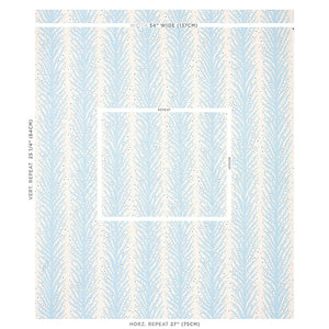Schumacher Creeping Fern Fabric 179480 / Slumber Blue