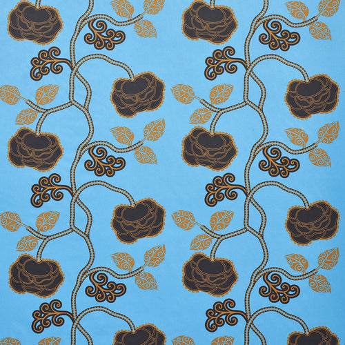 Schumacher Queen Fruit Chintz Fabric 179542 / Lapis
