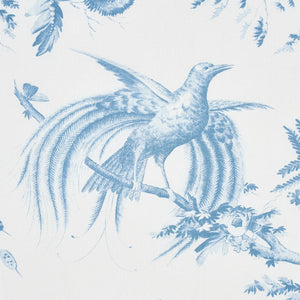 Schumacher Toile De La Prairie Fabric 179570 / Blue