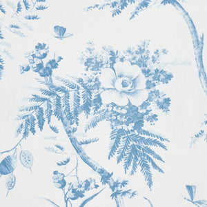 Schumacher Toile De La Prairie Fabric 179570 / Blue