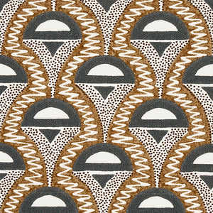 Schumacher Abelino Fabric 179580 / Camel & Black