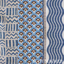 Load image into Gallery viewer, Schumacher Abelino Fabric 179581 / Blue &amp; Brown