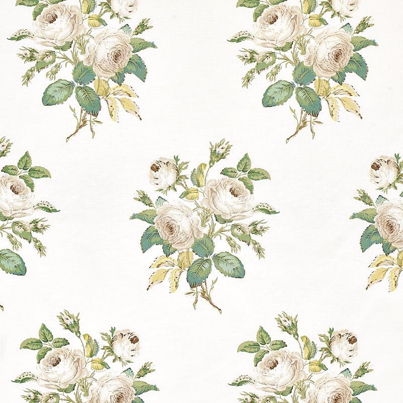 Schumacher Loudon Rose Fabric 179630 / Ivory