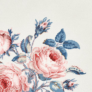 Schumacher Loudon Rose Fabric 179632 / Rose & Blue