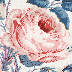 Schumacher Loudon Rose Fabric 179632 / Rose & Blue