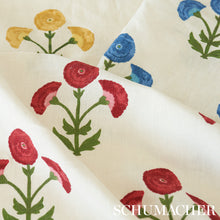 Load image into Gallery viewer, Schumacher Saranda Flower Embroidery Fabric 179670 / Cardinal