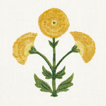 Load image into Gallery viewer, Schumacher Saranda Flower Embroidery Fabric 179671 / Marigold