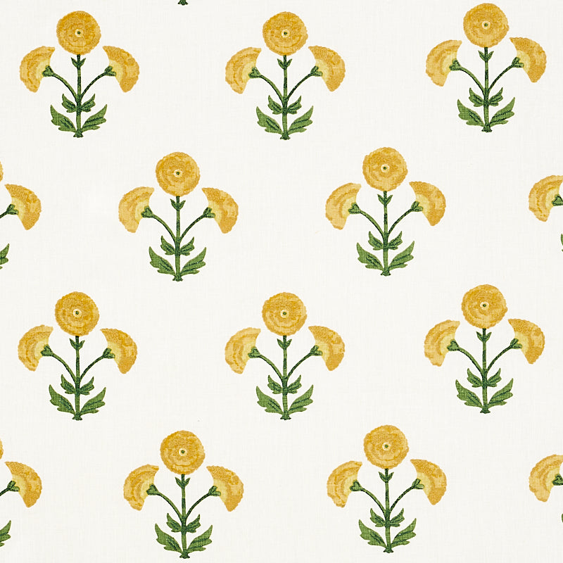 Schumacher Saranda Flower Embroidery Fabric 179671 / Marigold