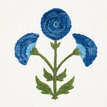 Load image into Gallery viewer, Schumacher Saranda Flower Embroidery Fabric 179672 / Royal