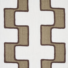 Load image into Gallery viewer, Schumacher Dixon Embroidered Print Linen Fabric 179680 / Neutral