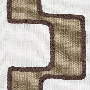 Schumacher Dixon Embroidered Print Linen Fabric 179680 / Neutral