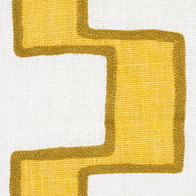 Load image into Gallery viewer, Schumacher Dixon Embroidered Print Linen Fabric 179681 / Yellow