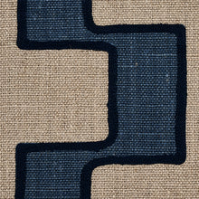 Load image into Gallery viewer, Schumacher Dixon Embroidered Print Linen Fabric 179682 / Blue