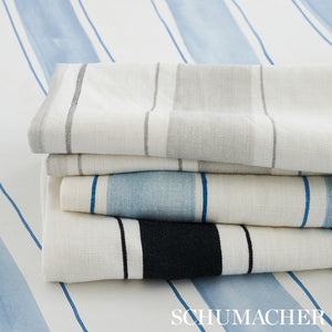 Schumacher Tracing Stripes Fabric 179701 / Grey