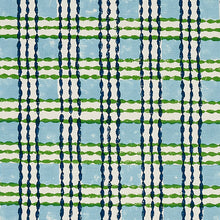 Load image into Gallery viewer, Schumacher Trellis Hand Block Print Fabric 179800 / Sky &amp; Grass