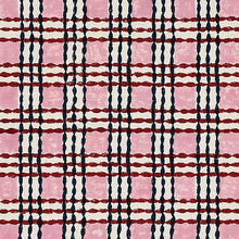 Load image into Gallery viewer, Schumacher Trellis Hand Block Print Fabric 179801 / Rose &amp; Midnight