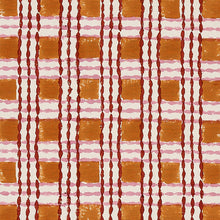 Load image into Gallery viewer, Schumacher Trellis Hand Block Print Fabric 179802 / Copper &amp; Rose
