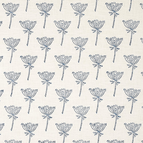 Schumacher Wild Carrot Hand Block Print Fabric 179810 / Indigo