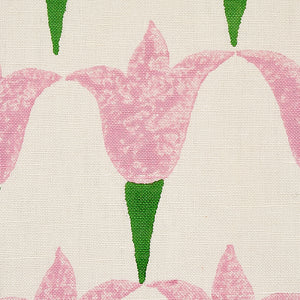 Schumacher Tulip Hand Block Fabric 179820 / Rose & Grass