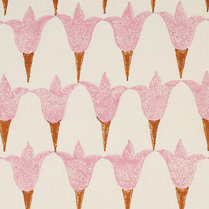 Schumacher Tulip Hand Block Fabric 179821 / Rose & Copper