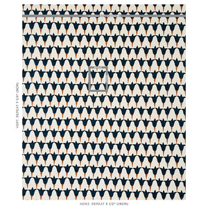 Schumacher Tulip Hand Block Fabric 179822 / Midnight & Copper