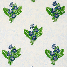 Load image into Gallery viewer, Schumacher Primrose Hand Block Fabric 179830 / Grass &amp; Sky