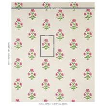 Load image into Gallery viewer, Schumacher Poppy Hand Block Print Fabric 179842 / Rose &amp; Grass